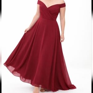 David Bridals Bridesmaid Dress (Color: Apple)
